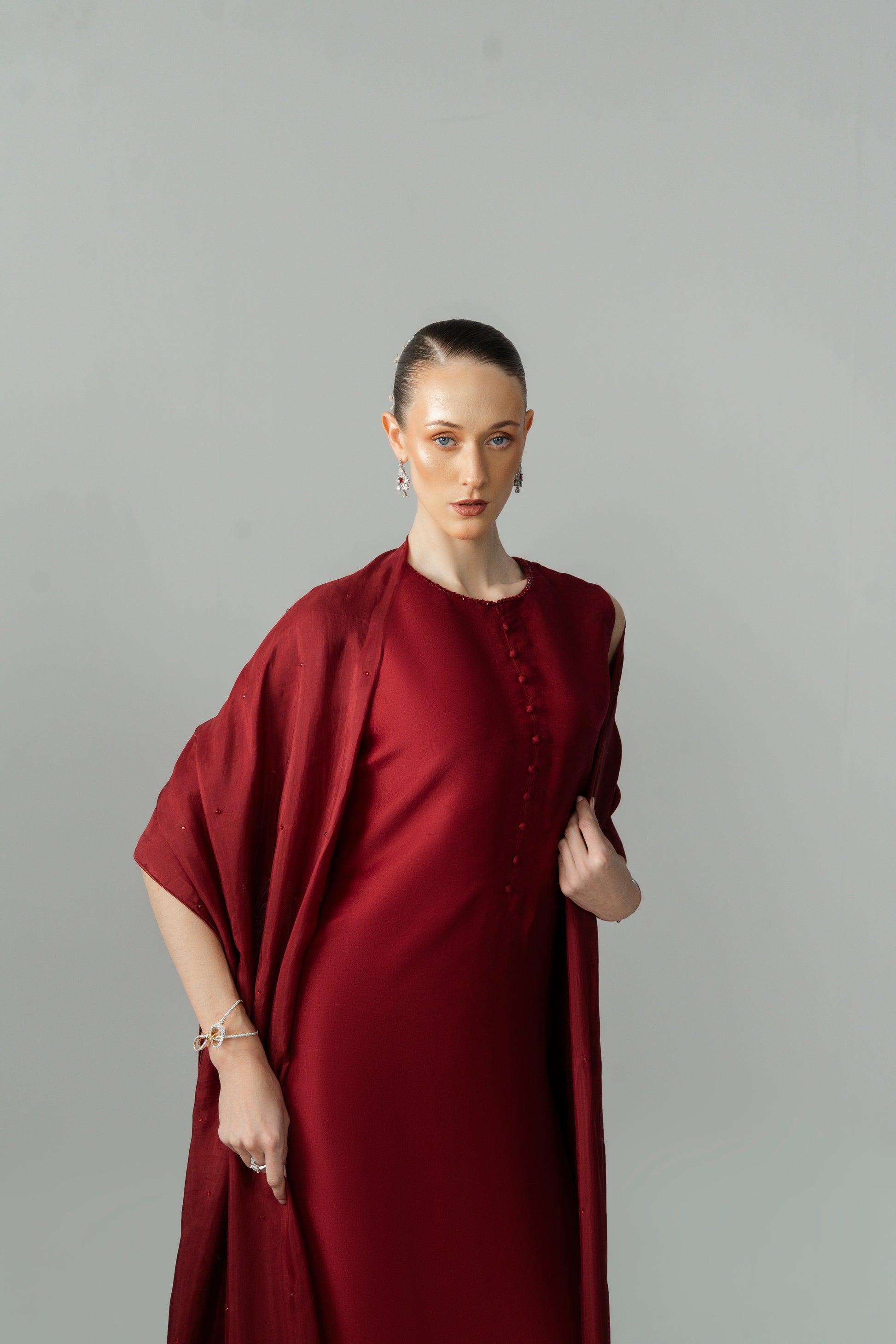 Zorae designer silk womenswear ensemble from Noura Studio luxury collection