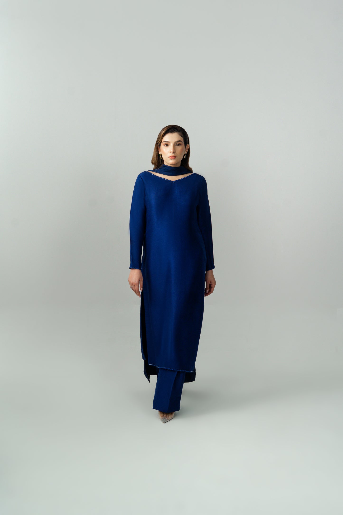 Noire premium silk modest fashion ensemble for women by Noura Studio